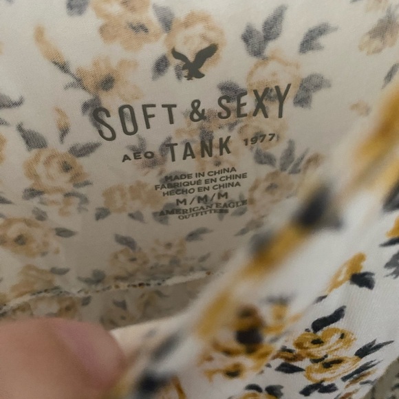 American Eagle Outfitters Spaghetti Strap Yellow and Pink Camisole - Picture 3 of 6